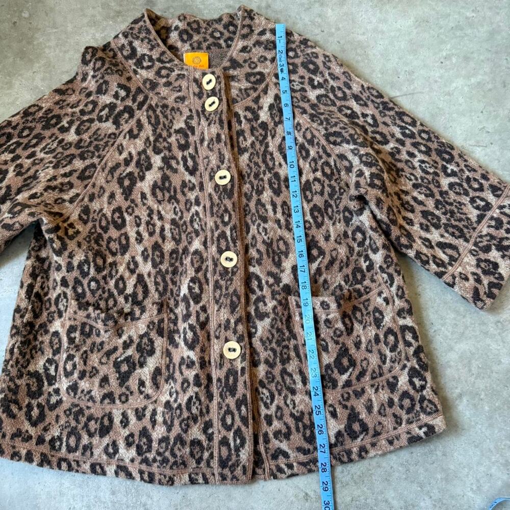 Leopard Print Wool Sweater Jacket - Ruby Rd - image 4